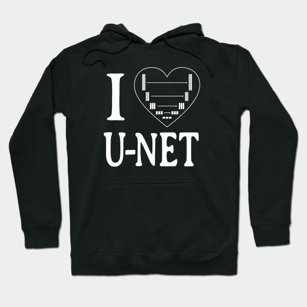 I LOVE U-NET, Deep Learning, AI, Neural Network Hoodie by Decamega